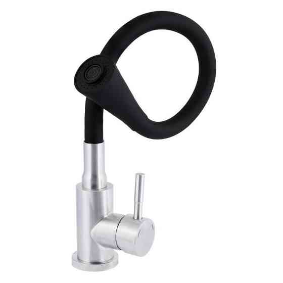 Змішувач для кухні Lidz Aria 015F31 з гнучким виливом LDARI015F31BNK31872 Black / Nickel сатин/чорний Київ