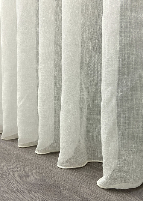 Тюль VR-Textil 2042т Льон Шліфований однотонний з відблиском Кремовий 400х270 см (42-1157) Київ - фото 8