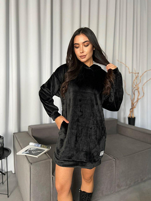 Жіноча тепла туніка-сукня двостороння мохра. Київ - фото 2