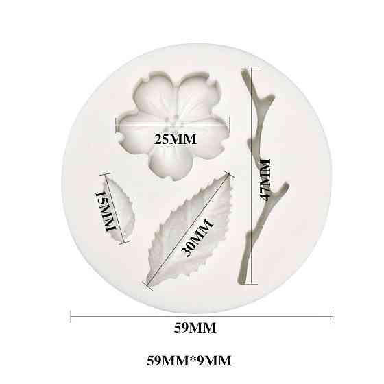 Молд силіконовий Квітка персика 59 мм сірий Київ