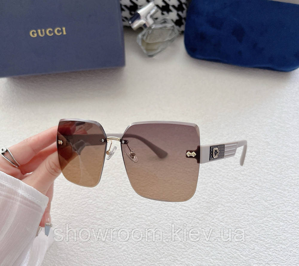 Жіночі безоправні сонцезахисні окуляри GG 5191 brown Київ - фото 1