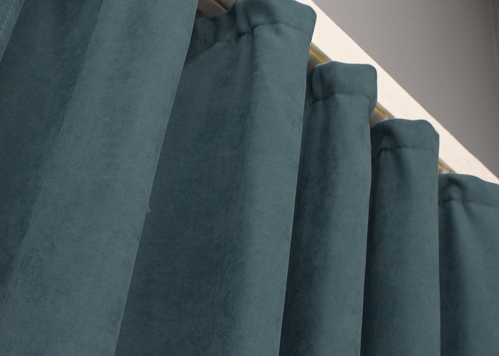 Комплект коротких штор VR-Textil Микровелюр SPARTA № 841ш Серо-голубой 130х170 см 2 шт (35-0199) Киев - изображение 8