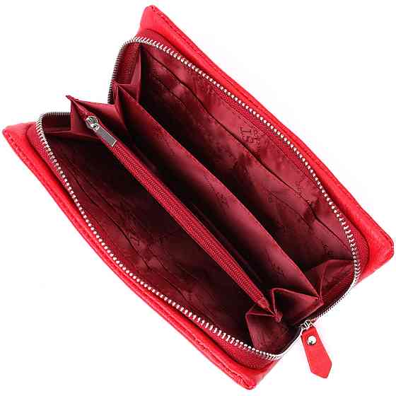 Практичный женский кошелек-клатч с отделением под телефон из натуральной кожи ST Leather 21300 Красный Киев