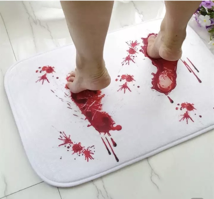 Декор на Хэллоуин, Коврик под дверь Кровавый след, отличное украшение на Хэллоуин, размер 40*60см, Киев - изображение 3
