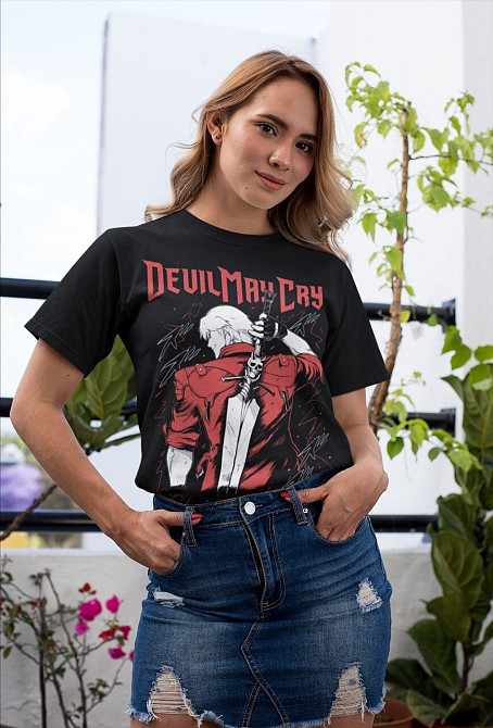 Футболка для хлопчика з аніме принтом Віргіл Девіл Дмк Преміум оверсайз (зріст від 165 до 180) Чорний AnimeJ0528m Дніпро - фото 3