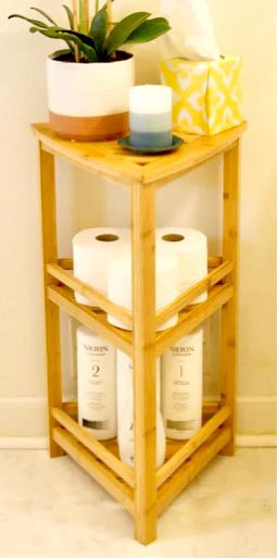 Стеллаж угловой для ванной 