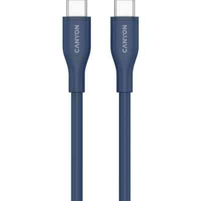 Дата кабель USB-C to USB-C 1.0m CC60SC10 60W Silicon Dark blue Canyon (CNS-CC60SC10DB) Вінниця
