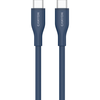 Дата кабель USB-C to USB-C 1.0m CC60SC10 60W Silicon Dark blue Canyon (CNS-CC60SC10DB) Винница - изображение 2