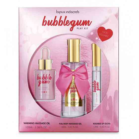 Набор Bijoux Bubblegum (массажное масло, массажный гель,блеск на губ) с ароматом жевательной резинки Sex Aura Киев