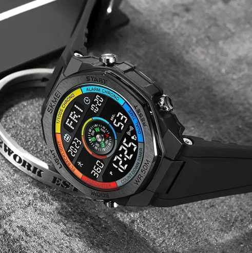 Часы наручные SKMEI 2209CKBK, COLORFUL/BLACK, Compass, Pedometer, 10351 Днепр - изображение 4