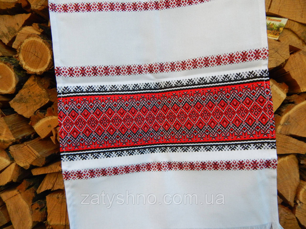 Рушник вышитый красный в украинском стиле Киев - изображение 4