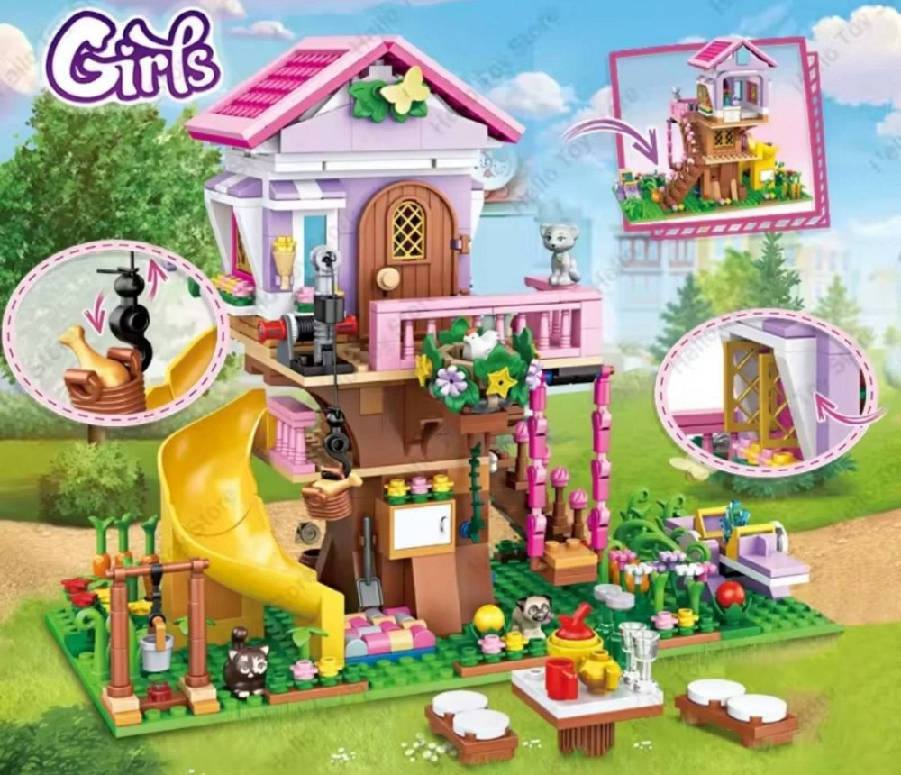 Конструктор для дівчаток Рожевий Дім 685 деталей Lego + 2 Мініфігурки. Харків - фото 1