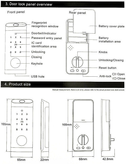 PES One Black розумний біометричний кодовий замок Київ - фото 2