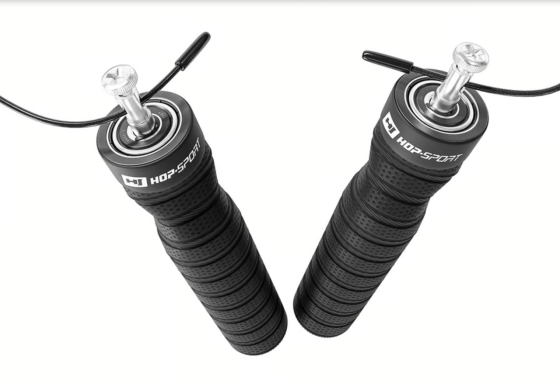 Скакалка швидкісна з підшипниками та м'якою рукояткою Hop-Sport HS-P030JR чорна Київ