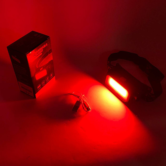 риболовлі та полювання BL-008+COB (white+red), Ліхтар на лоб із датчиком руху, Водонепроникний ліхтарик QJ-56 Львів - фото 1