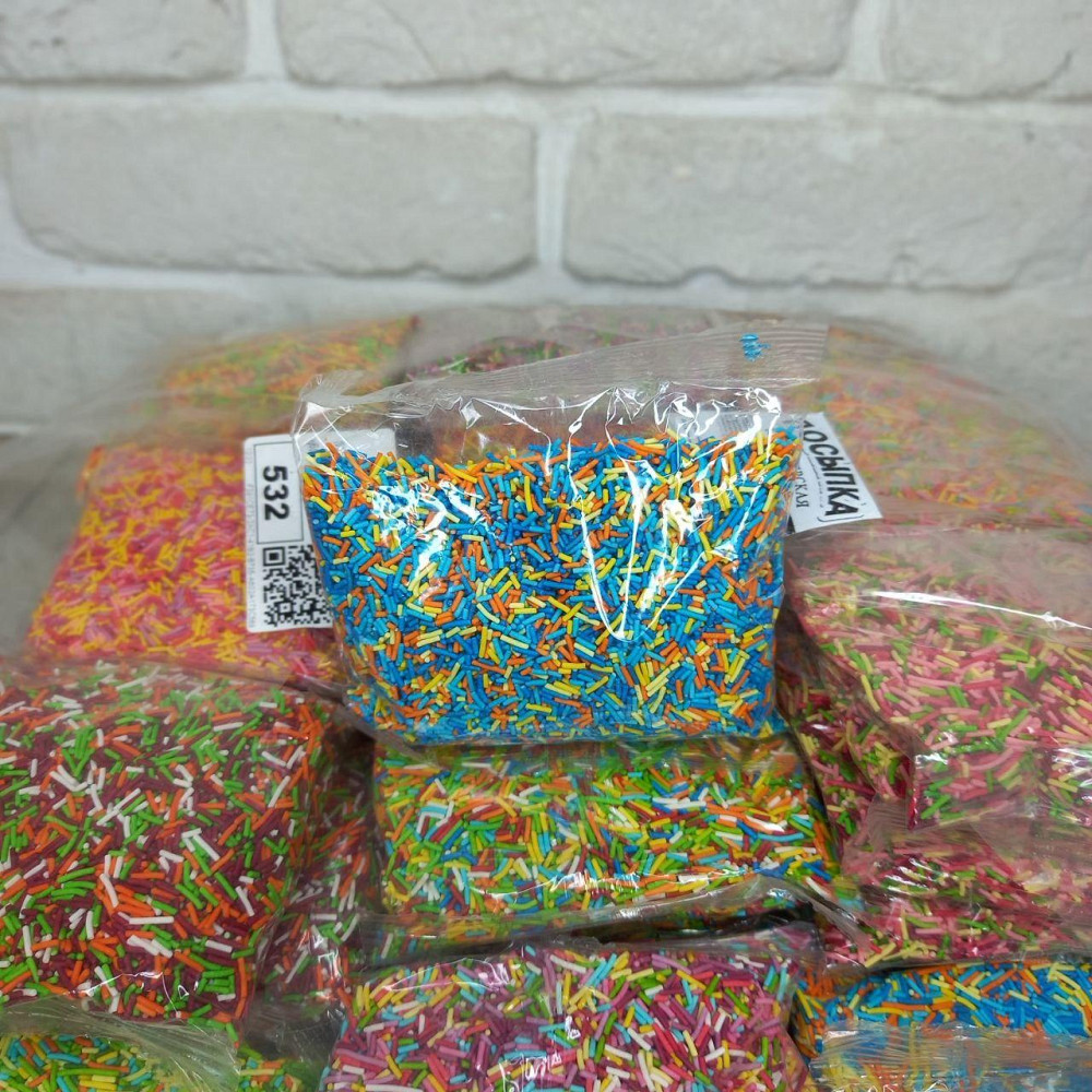 Посипка кондитерська цукрова різнобарвна «Палички» Наволода мікс, 100 г для декору випічки Харків - фото 8