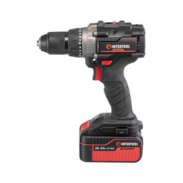 Дриль-шурупокрут акумуляторний INTERTOOL WT-0361,20 В,0-1800 об/хв,безщітковий ударний, 2-13 мм, Li-ion, 4,0 Ач, ЗП 4 A, з кейсом Львів - фото 8