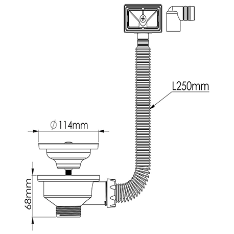 Випуск для сифону 3 1/2 з переливом NOVA (для євромийки) Харків