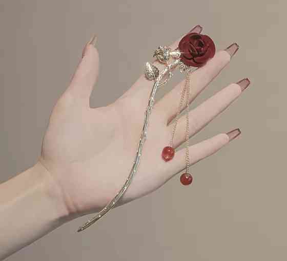 Шпилька-паличка для волосся "Троянда" 180 мм Сміла