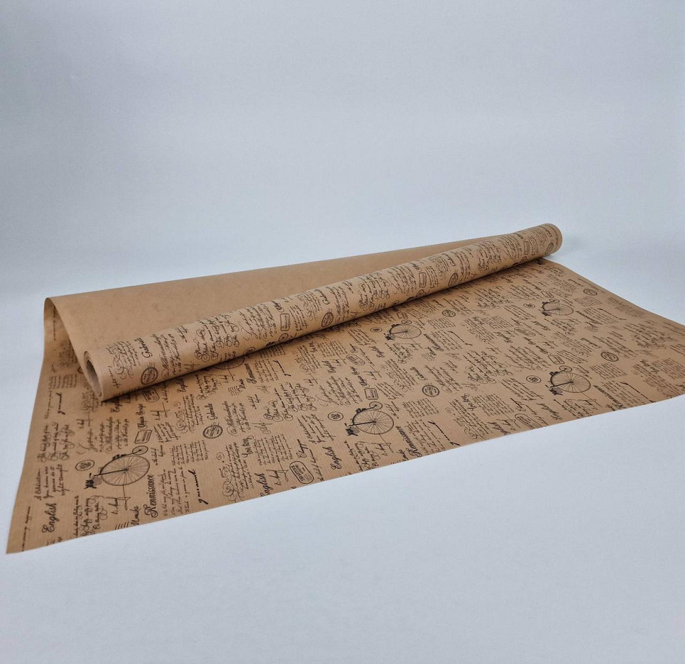Рулон 8 м папір подарунковий з друком (38) для квітів (h680) Крафт No6 (1 шт.) Харків - фото 1