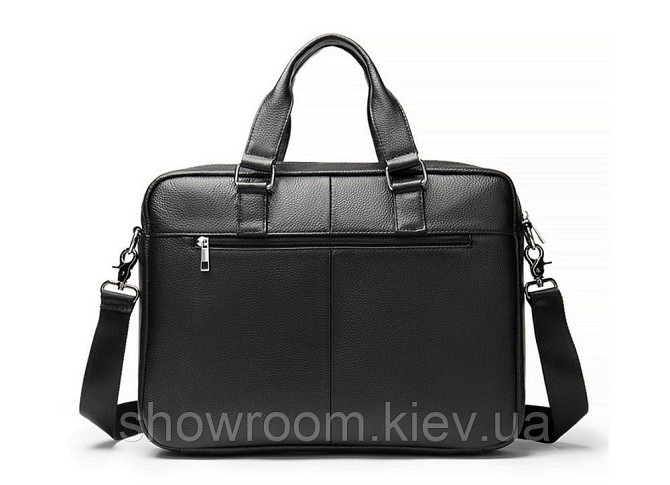 Чоловіча ділова шкіряна сумка Leather Collection (9919) чорна Київ - фото 2