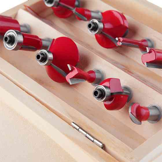 Набір кінцевих фрез по деревуINTERTOOL HT‑0071, 12 шт. - для різних типів фрезерування Львів