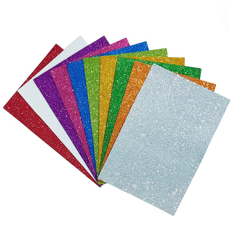Набір кольорового фоамірану з глітером на клейовій основі 17GLKA4-MIX2, 1,7-0,1 мм 10 аркушів Вінниця - фото 1
