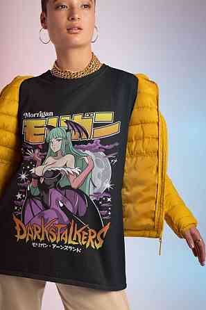 Футболка чоловіча з аніме принтом Морріган Аенсланд Схір Дарксталкерс оверсайз (S/M/L) Чорний AnimeJ1038 Дніпро