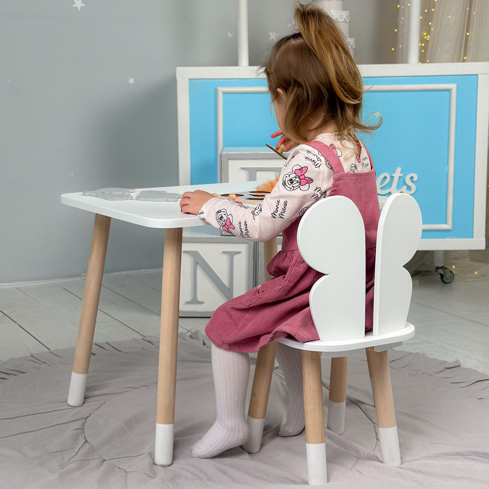 Стіл і стілець "Метелик" для дівчинки, білий Київ - фото 10