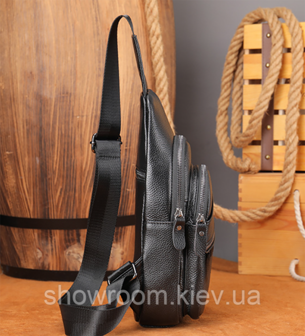 Чоловіча шкіряна бананка, сумка на груди Leather Collection (5068) Київ - фото 7