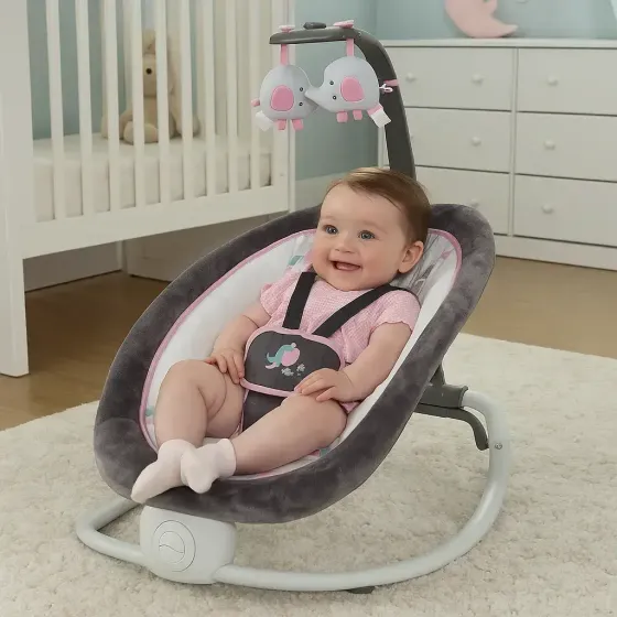 Детское кресло-качалка для новорожденных до 9 кг, (74х74х48см), 6917, Розовый Коломыя