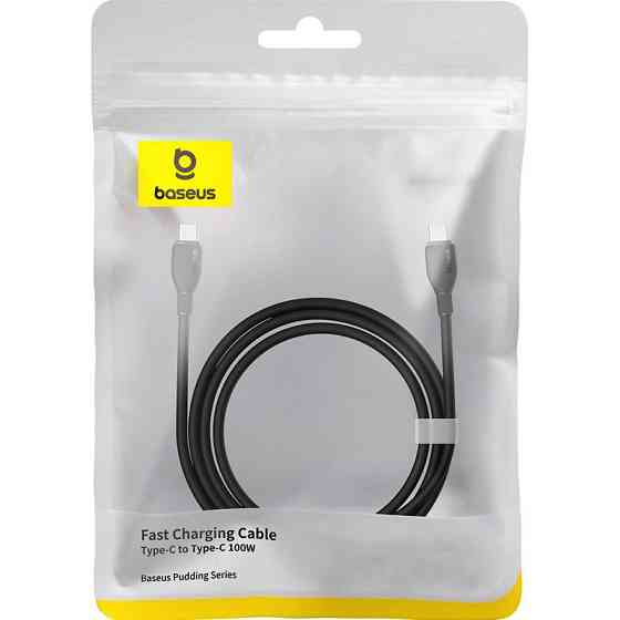 Кабель Baseus Pudding Series Fast Charging Cable Type-C to Type-C 100W 1.2m Cluster Black Одесса