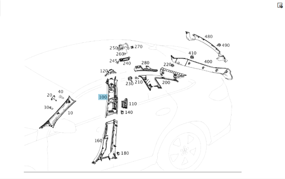 Mercedes-Benz  A2926900425 9G26 Обшивка стійки "B" верхня з регулюванням ременя A1668680200 GLE Coupe C292 Одеса