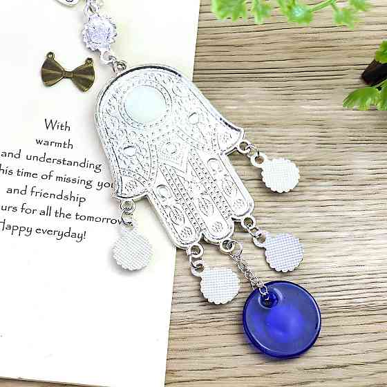 Подвеска Глаз Фатимы RESTEQ 195 мм — кулон с синим глазом амулет от сглаза, декоративный оберег для дома, авто и офиса Киев