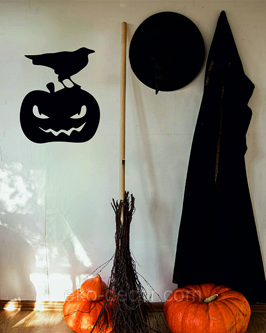 Декоративне настінне Панно «Хеллоуїн — гарбуз», Декор на стіну 70*58 см Київ - фото 8