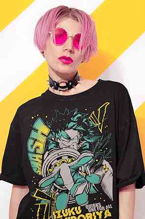 Футболка для мальчика аниме Моя геройская академия оверсайз (рост от 165 до 180 ) Черний AnimeJ0880m Днепр