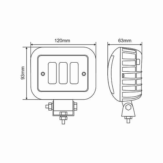 Фара світлодіодна Brevia 10-30V, 30W (3x10W), 2700Lm, CSP1860DE 1шт Львів