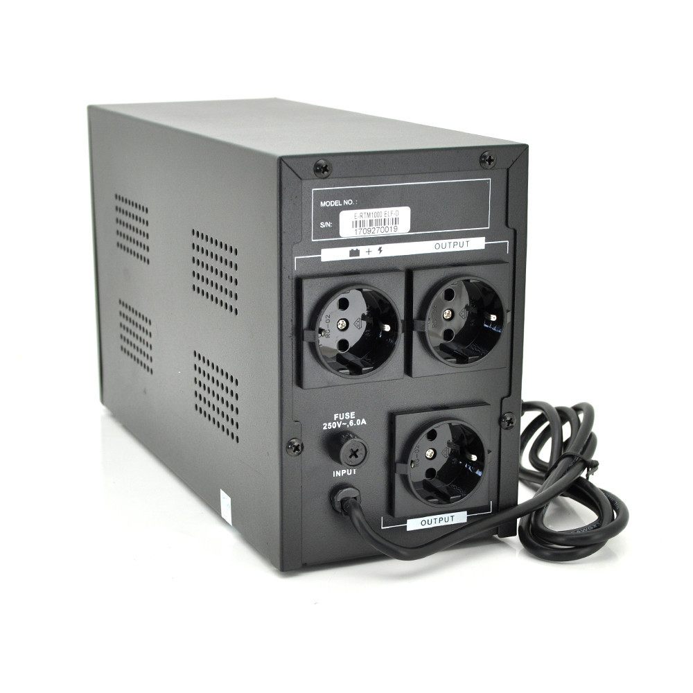 ДБЖ Ritar E-RTM1000 (600W) ELF-D, LCD, AVR, 3st, 3xSCHUKO socket, 2x12V7Ah, metal Case. Q2 (405*195*285)  10 кг (340*120*190) Київ - фото 2
