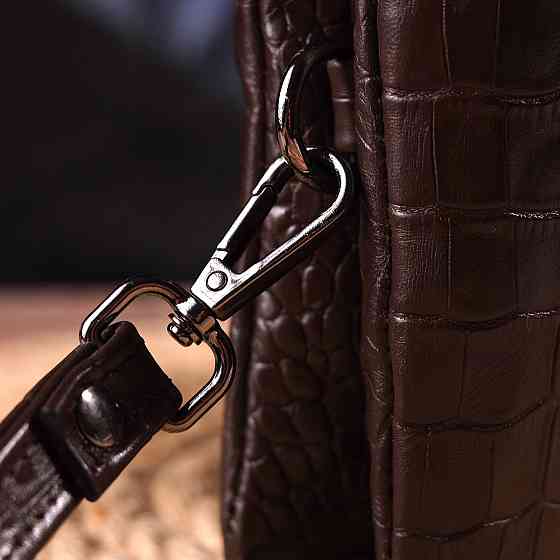 Цікавий клатч для чоловіків із натуральної фактурної шкіри з тисненням під крокодила (CANPELLINI) Київ