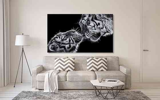 Картина холст в гостиную / спальню   Ніжність Тигрів   MLP_133 40x80 см Киев