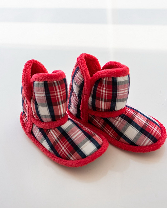 Женские сапожки для дома в клеточку - Красный Nicoletta 304-1 37-38 Киев - изображение 1