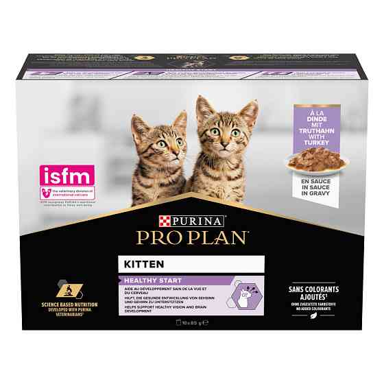 Влажный корм PRO PLAN Kitten Healthy Start для котят, кусочки в соусе, с индейкой, 10x85 г Киев