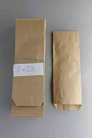 Бумажные пакеты саше  8 см*23см коричневый (100 шт) Харьков