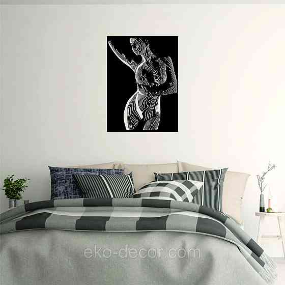 Декоративне настінне Панно «Жіноче тіло», Декор на стіну 90*66 см, Чорний Київ
