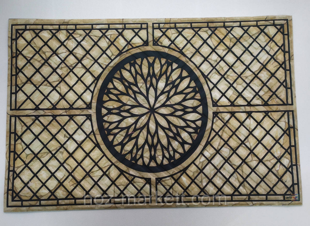 Коврик 60 х 40 см прорезиненный с ворсом с рисунком плетение Харьков - изображение 1