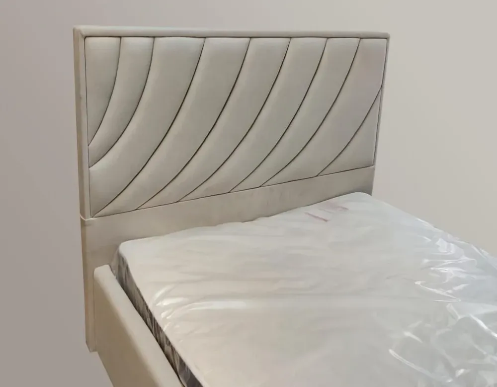 Кровать Двуспальная Laurel Comfort 160 x 190 см С подъемным механизмом и нишей для белья Экокожа Айвори Киев - изображение 4