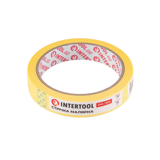 Стрічка малярна 19мм, 20м, жовта INTERTOOL DM-1920 Київ - фото 2