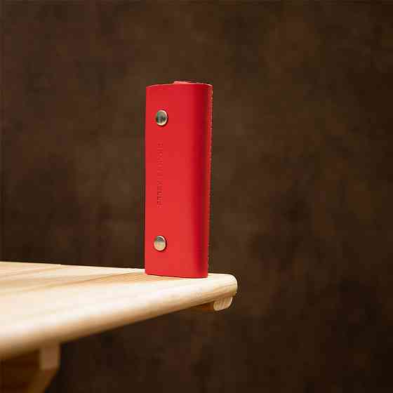 Ключниця тубус шкіряна на кнопках Grande Pelle 11347 Червона Київ