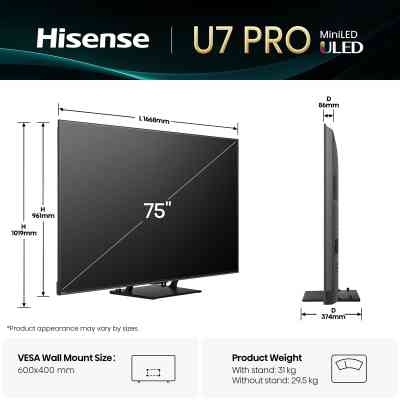 Телевизор Hisense 75U7Q PRO Винница