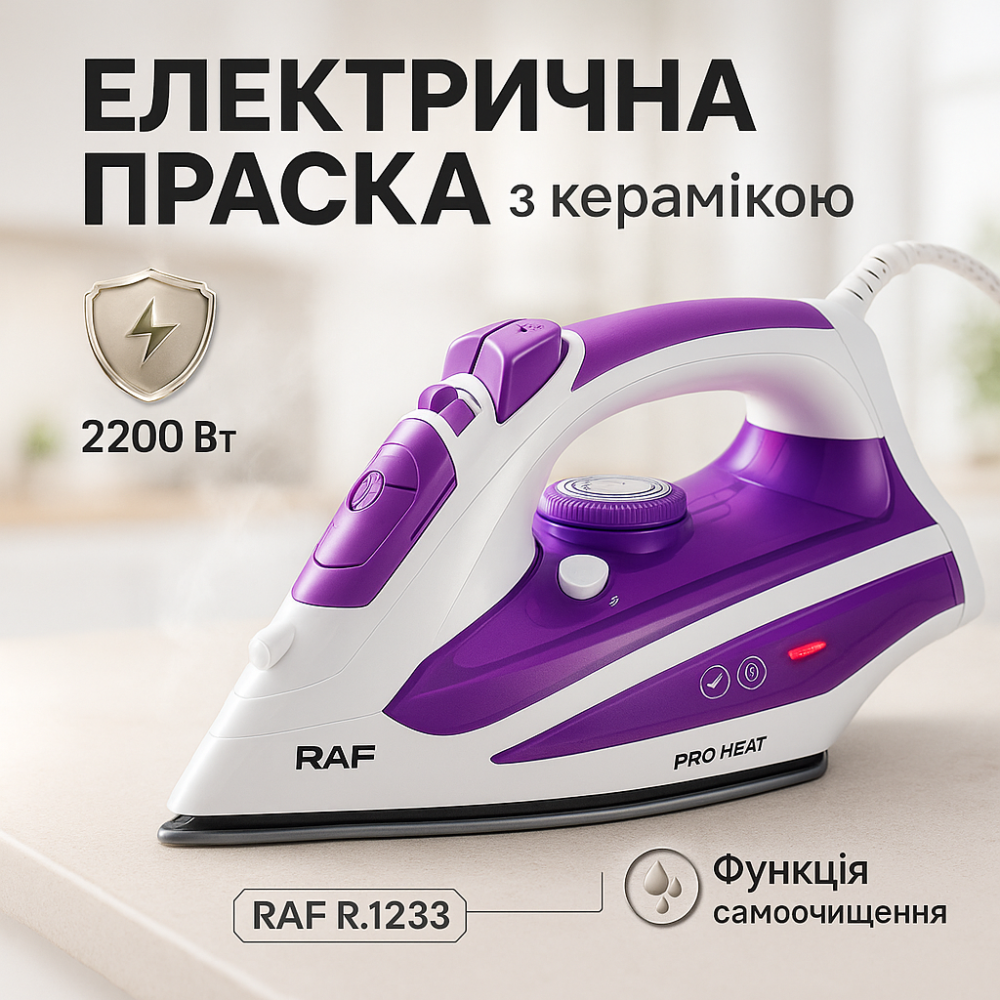 Електричні праски з парою, Парова праска для різних типів тканин, Сучасна парова праска WJ-70 Львів - фото 11